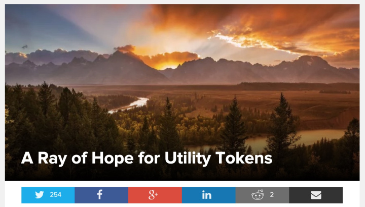 A Ray of Hope for Utility Tokens
