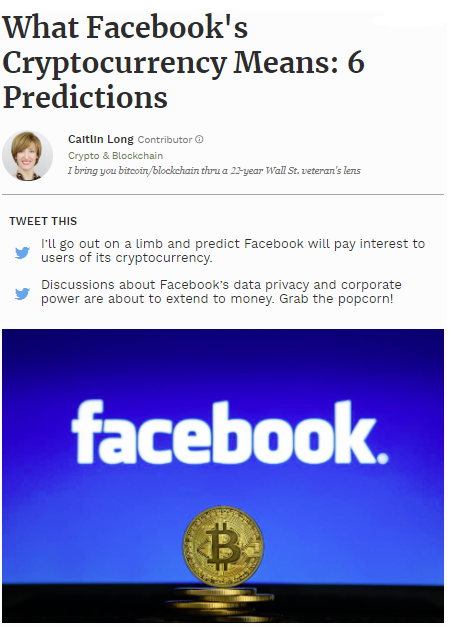 published news article about cryptocurrency by Caitlin