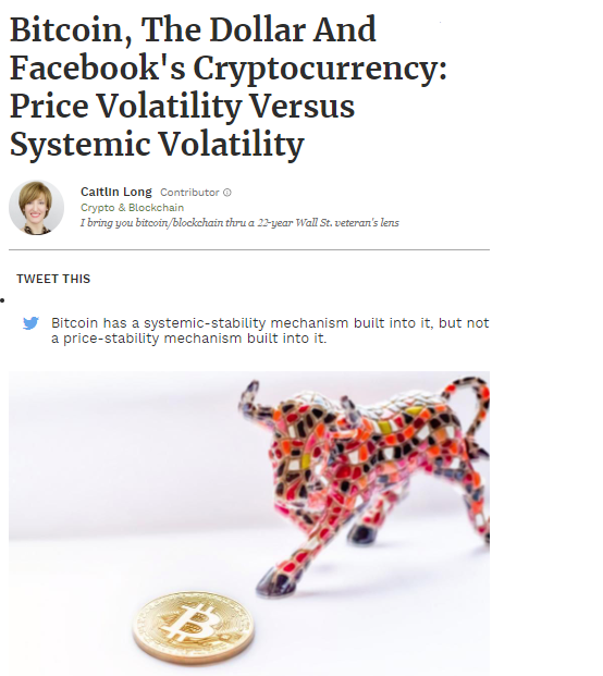 Article about blockchain published by Caitlin  