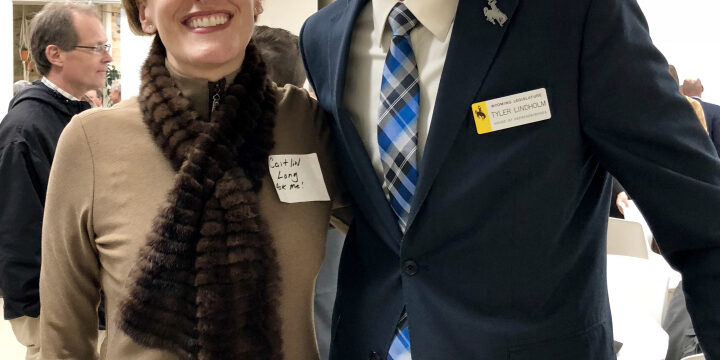 Caitlin posing with Tyler Lindholm