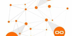 Blockchain network image with white background